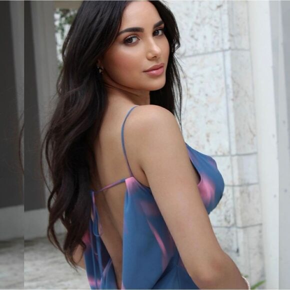 Zara FLOWY NECKLINE PRINTED DRESS - Picture 11 of 11